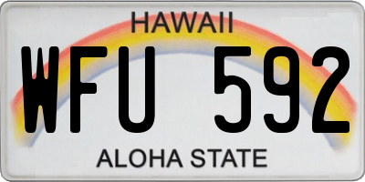 HI license plate WFU592