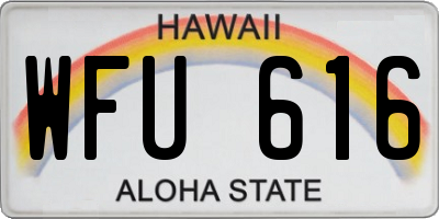 HI license plate WFU616