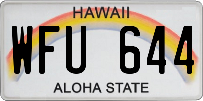 HI license plate WFU644