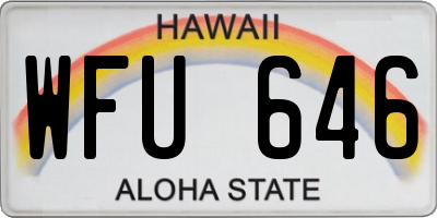 HI license plate WFU646