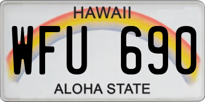 HI license plate WFU690
