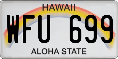 HI license plate WFU699