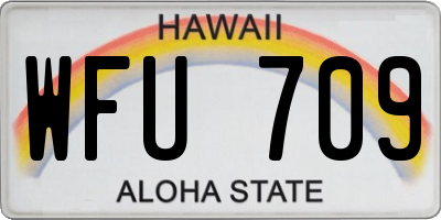 HI license plate WFU709