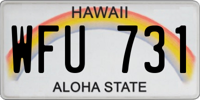HI license plate WFU731