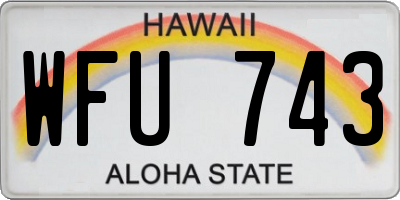 HI license plate WFU743