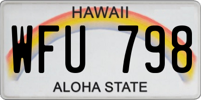 HI license plate WFU798