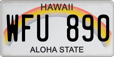HI license plate WFU890