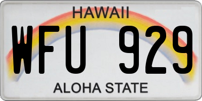 HI license plate WFU929