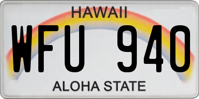 HI license plate WFU940
