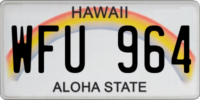 HI license plate WFU964