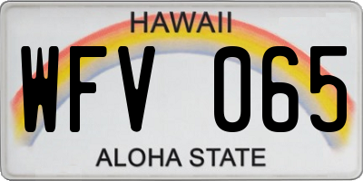 HI license plate WFV065