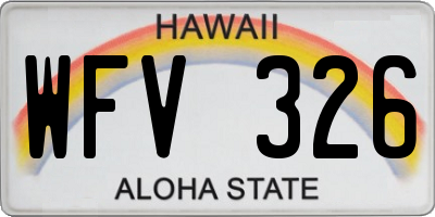 HI license plate WFV326