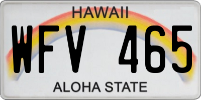 HI license plate WFV465