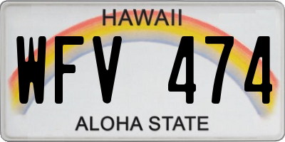 HI license plate WFV474