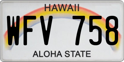 HI license plate WFV758