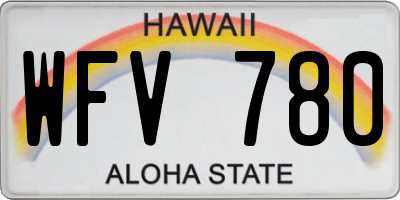 HI license plate WFV780