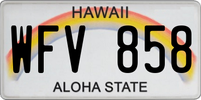 HI license plate WFV858
