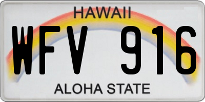 HI license plate WFV916