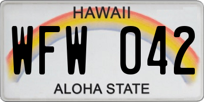 HI license plate WFW042