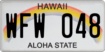 HI license plate WFW048