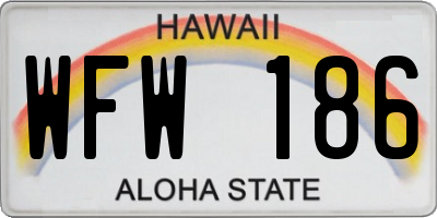 HI license plate WFW186