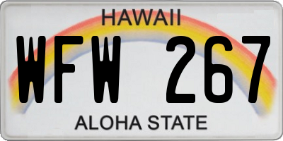 HI license plate WFW267