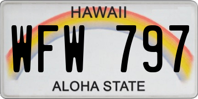 HI license plate WFW797