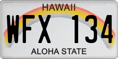 HI license plate WFX134