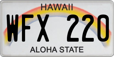 HI license plate WFX220