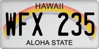 HI license plate WFX235