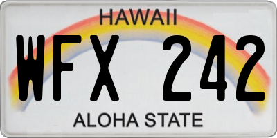 HI license plate WFX242