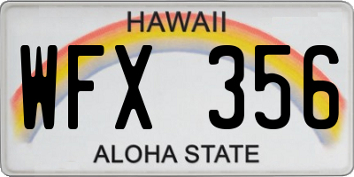 HI license plate WFX356