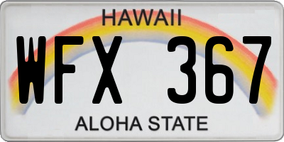 HI license plate WFX367