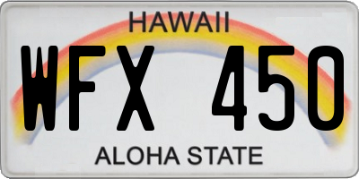 HI license plate WFX450