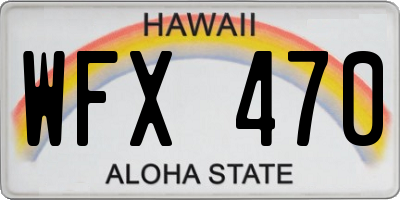 HI license plate WFX470