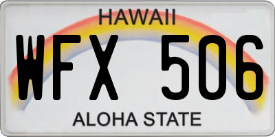 HI license plate WFX506