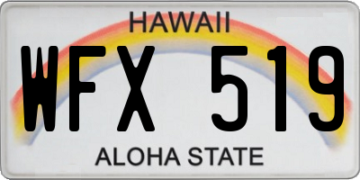 HI license plate WFX519