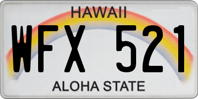 HI license plate WFX521