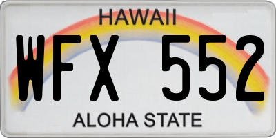 HI license plate WFX552