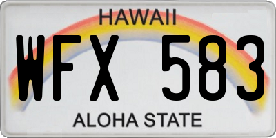 HI license plate WFX583