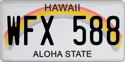 HI license plate WFX588