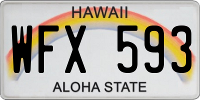 HI license plate WFX593