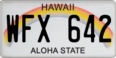 HI license plate WFX642