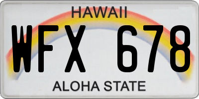 HI license plate WFX678