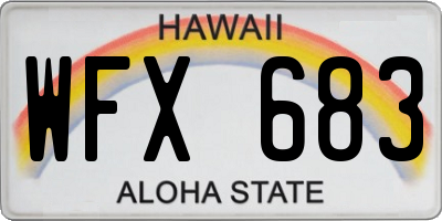 HI license plate WFX683