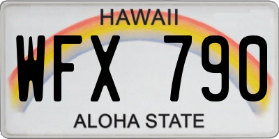 HI license plate WFX790