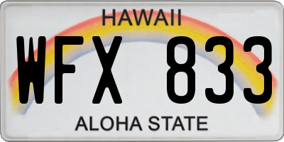 HI license plate WFX833