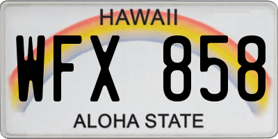 HI license plate WFX858