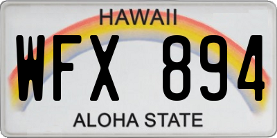 HI license plate WFX894