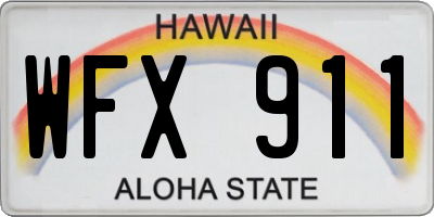 HI license plate WFX911